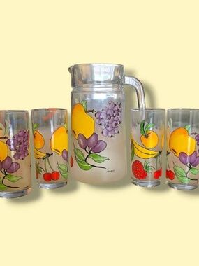 Dartington Fruit Pitcher & 4 Glasses